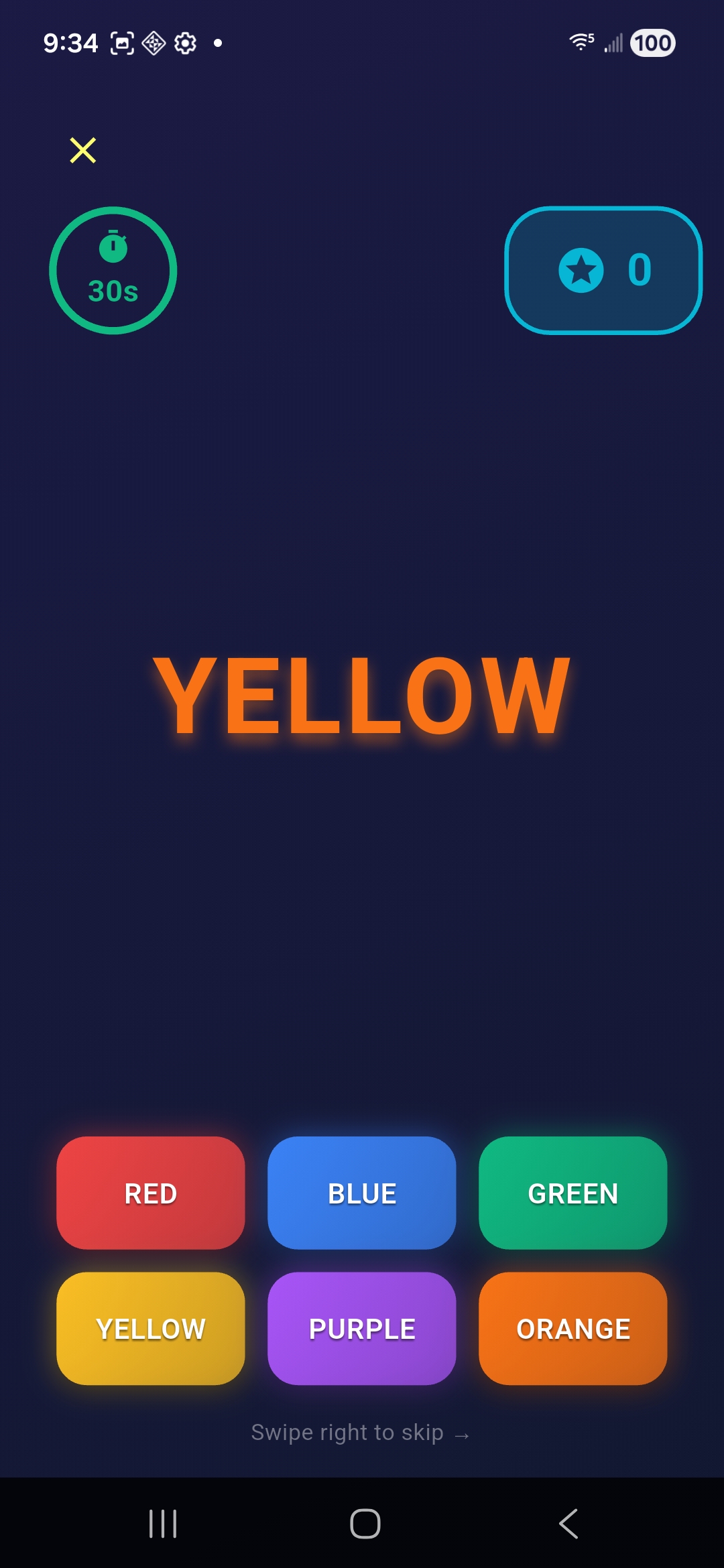 Stroop Challenge gameplay