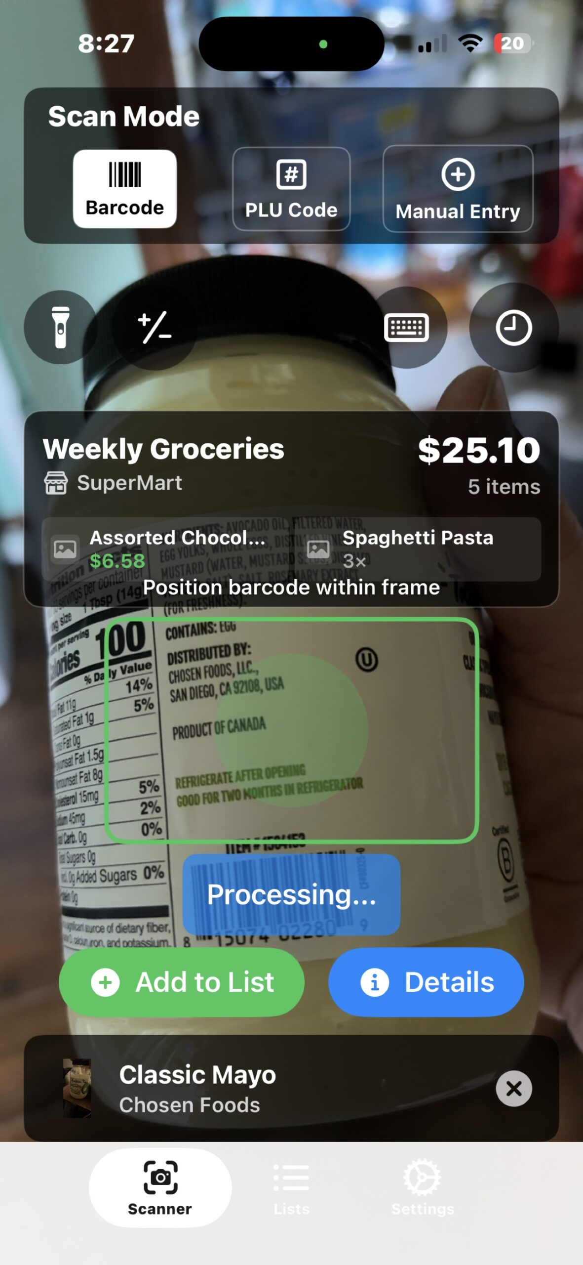 Smart Shopping Scanner barcode scanning