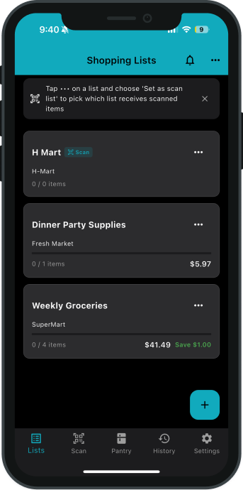 shopping list